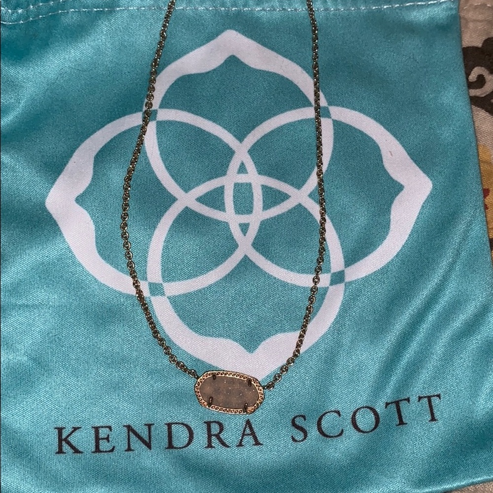 Kendra Scott rose gold iridescent drusy necklace